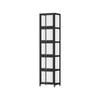 Oikiture Display Cabinet Slim Bamboo Storage 5-Tier Shelves Clear Black