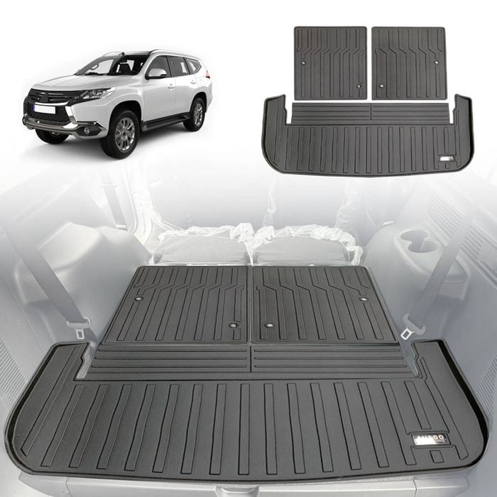 AUSGO Boot Liner for Mitsubishi Pajero Sport 2015-Onwards 7 Seats 3-Piece Set Cargo Trunk Mat