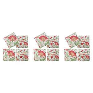 3x 4pc LVD Porcelain Coasters Vintage Home/Kitchen Decor 10cm Square