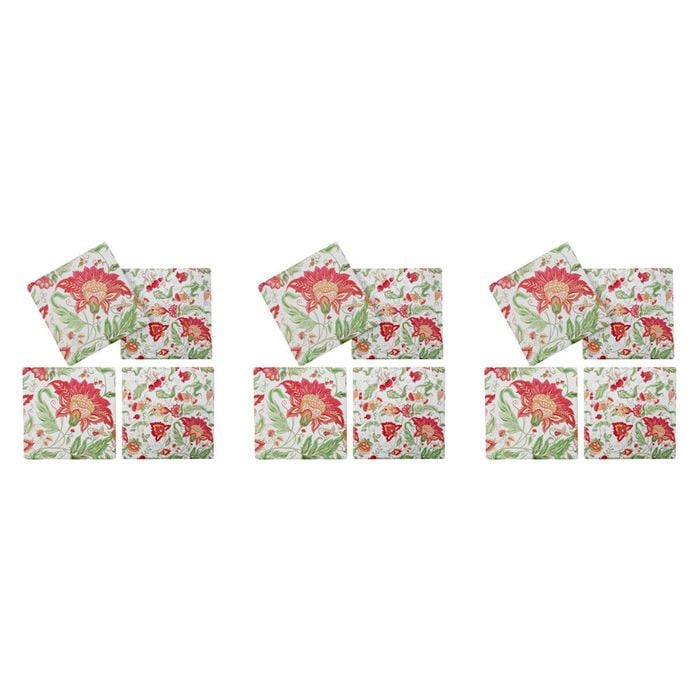 3x 4pc LVD Porcelain Coasters Vintage Home/Kitchen Decor 10cm Square