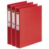 3x Marbig Pe/linen 4 D-ring 25mm A4 Binder File Document Organiser Holder Red