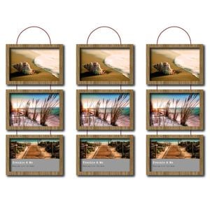 3PK Frankie & Me Wooden Triple Hanging 4x6'' Picture Frame Home/Office Decor Oak