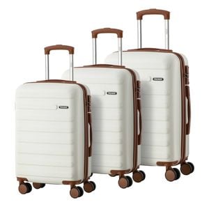 Mazam 3PCS Luggage Suitcase Trolley Set Travel TSA Lock Hard Shell Case White