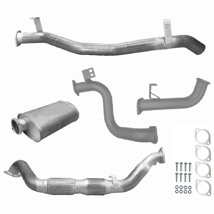 Ignite Exhausts Turbo Back For Toyota Landcruiser 78 Series V8 Troopy 3" With Cat & Muffler Raw Aluminised Steel