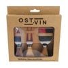 3pc NF Living Acacian Cheese Set 21x17 Knife Dinnerware/Serveware Brown