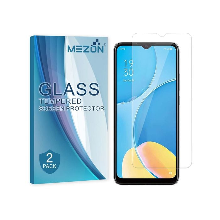 2 Pack MEZON OPPO A15 Clear Tempered Glass Screen Protectors