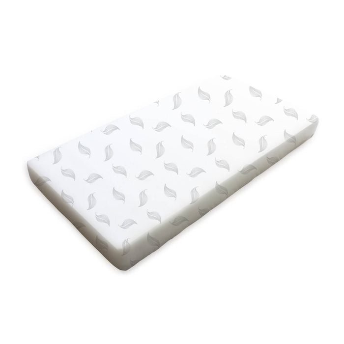 Babyhood Amani Bebe Organic Jersey Cotton Compact Fitted Sheet - Grey Leaf