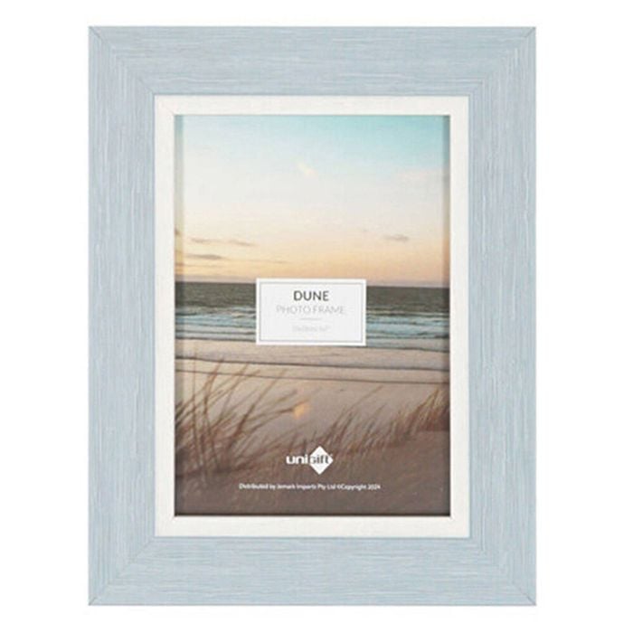 Unigift Dune Glass Home Decor Picture Photo Frame 13x18cm Blue & White