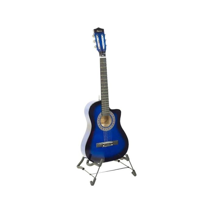 Karrera 38in Pro Cutaway Acoustic Guitar with Bag Strings - Blue Burst
