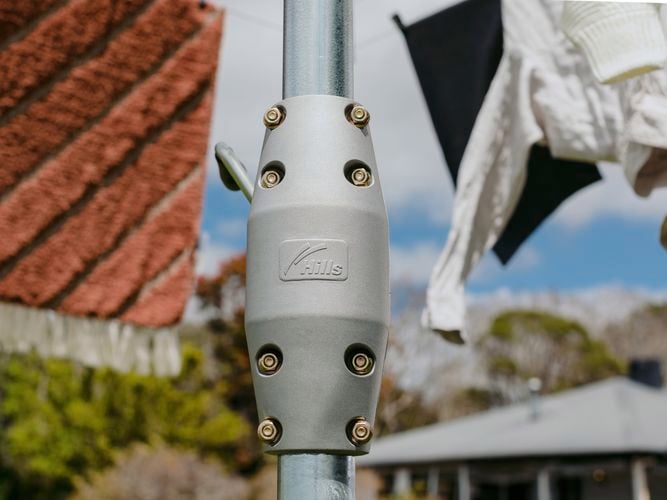 Close up of winding mechanism of the Hills Hoist.