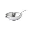 Meyer White Steel Stainless Steel Induction Stirfry With Glass Lid  32cm
