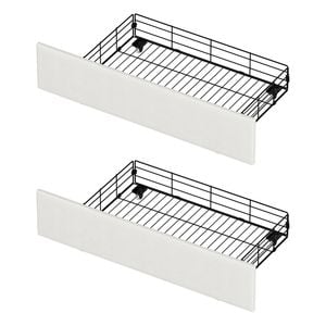 Oikiture Bed Frame Trundle Storage Metal Drawers Set of 2 White