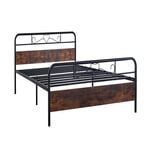 Foret Bed Frame Metal Single Size Modern Wooden Headboard Bedroom Base Platform