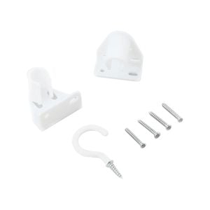 Windoware White Muslin Curtain Rod Bracket - 2 Pack