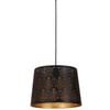 CLA Lighting Penshade Interior Slanted with Fleur Pattern Laser Cut Pendant Light Black