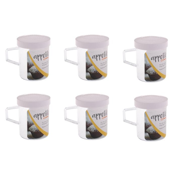 6PK Appetito Plastic All Purpose Shaker w/ Lid Home Kitchen Cooking/Baking