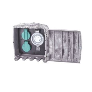 Click Power Garden Socket Stone with Timer – Grey Stone Look