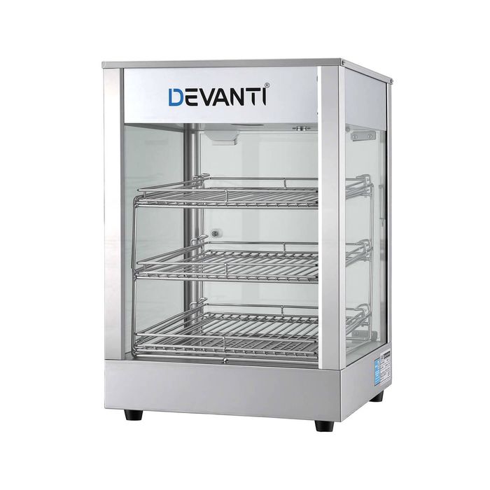 Devanti Commercial Food Warmer 850W 3 Shelf Heated Display Cabinet