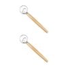 2pk Daily Bake Danish Dough Whisk Stainless Steel Head W/ Wooden Handle