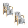 SOGA 2 Pack Light Blue Grey Tassel Throw Blanket 160x200cm