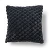 Dreamaker Emmett Textured Faux Fur Cushion Charcoal 50x50cm