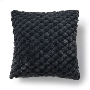 Dreamaker Emmett Textured Faux Fur Cushion Charcoal 50x50cm