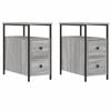 vidaXL Bedside Tables Nightstand Side Cabinet 2 pcs Grey Sonoma