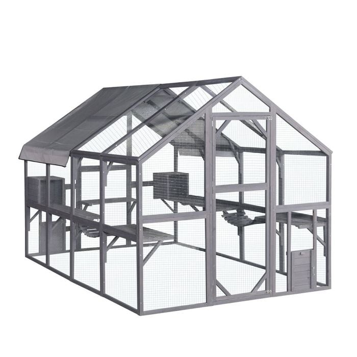 Yes4pets Xxxxl Pet Cat Bird Ferret Shelter Condo With Escape Door Wooden Kitten Cage House