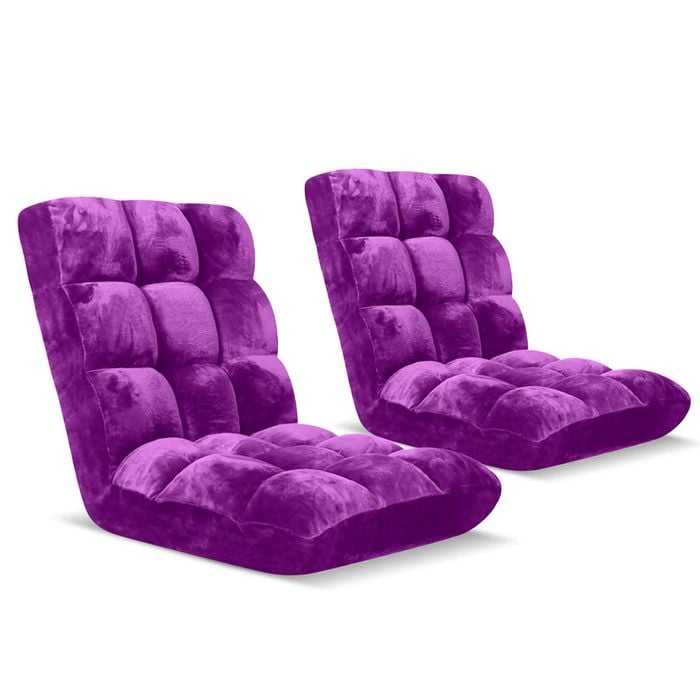 SOGA 2X Purple Floor Recliner Sofa Chair