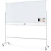 Costway Rolling Whiteboard 180x90cm Double-sided Eraser 6marker White