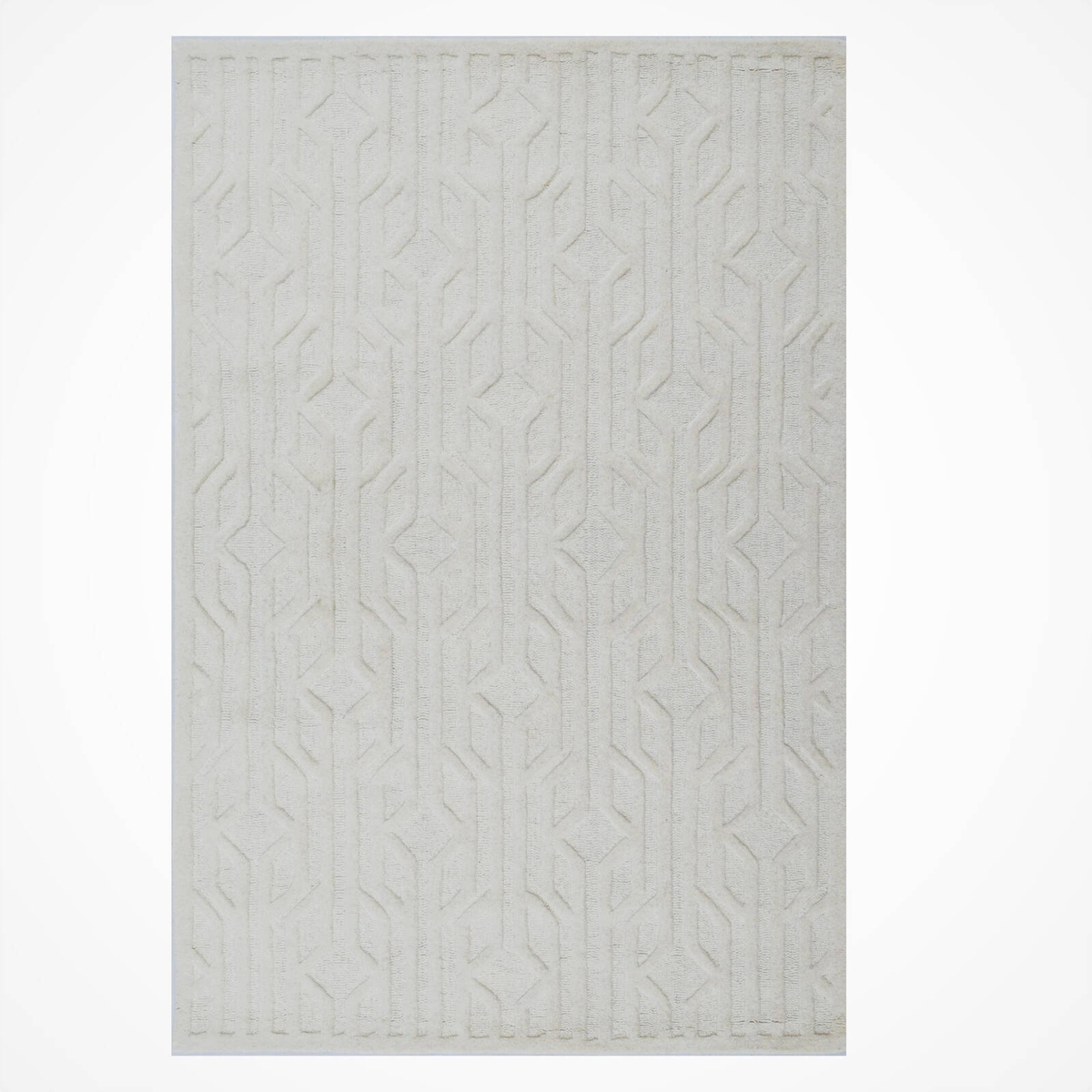 Contemporary Handwoven Wool Rug-Mavis 6371-Ivory-190x280cm - Bunnings ...