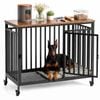 Advwin Dog Crate Furniture Heavy Duty Dog Cage Kennel + Pet Heating Pad