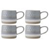 4PK Mikasa 320ml Textured Ombre Coffee Mug Cup Stoneware Grey