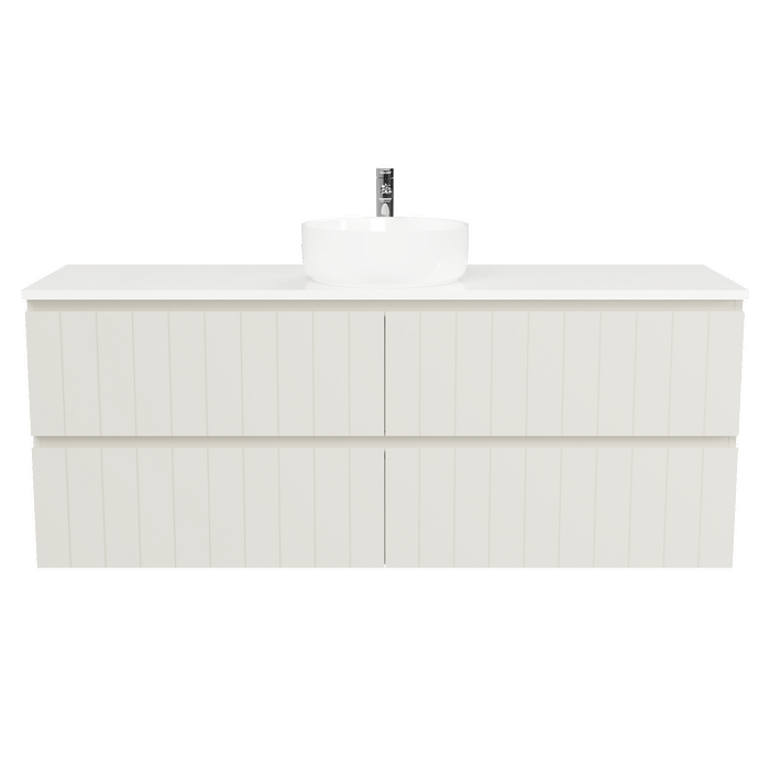 New England Joinery 1500mm Splendor SilkSurface Above Counter Centre Bowl Wall Hung Vanity