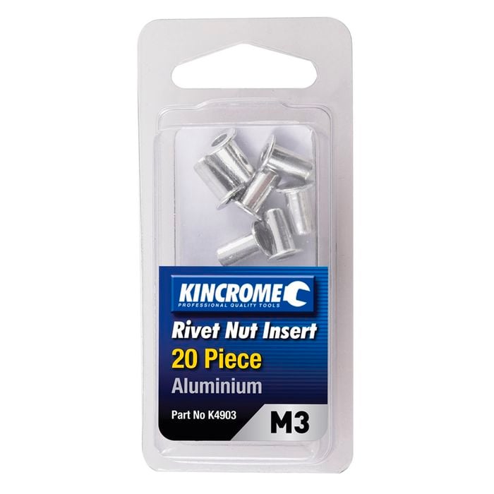 Kincrome M3 Aluminum Rivet Nut Insert - 20 Pack