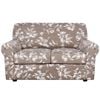 Smarcute 2 Seater Stretch Floral Pattern 3 Pieces Seperated Sofa Covers With Individual Cushions Taupe