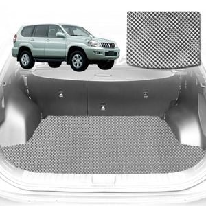 6D Diamond Car Boot Mat for Toyota Prado (J120)2002-2009-Cargo Mat-Grey-Outback GT