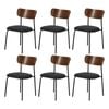 Oikiture 6pcs Dining Chairs Kitchen Chair Padded Lounge Seat Corduroy Black