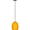 CLA Lighting Kathal Interior Ellipse Glass Segmented with Brass Highlight Enclosed Pendant Light Orange