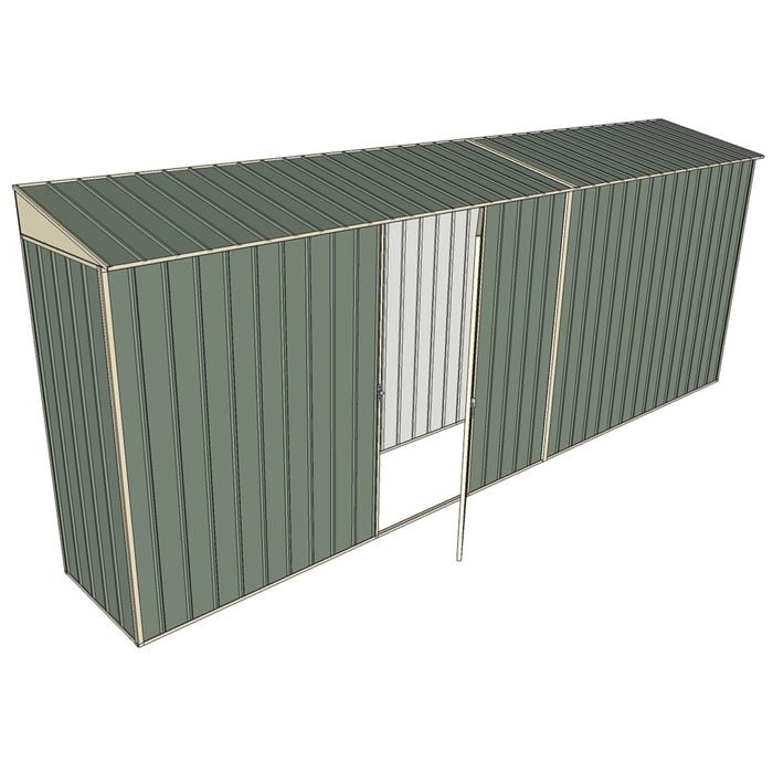 Build-a-Shed 0.8 x 5.2 x 2m Skillion Shed with Single Hinged Side Door - Green