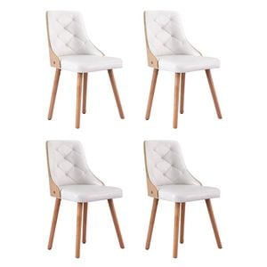 1 Set of 4 Artiss Dining Chairs White PU