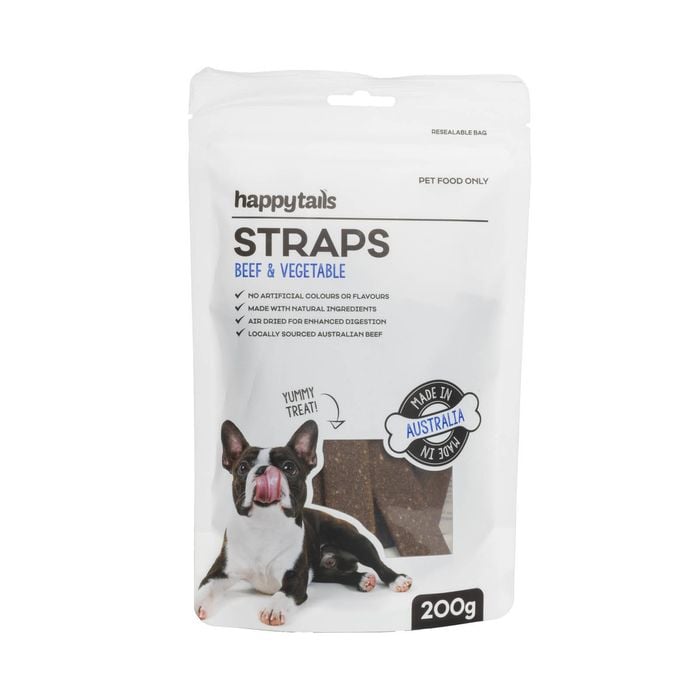Happy Tails 200g Beef And Vegetable Straps Dog Treats