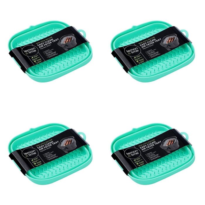 4PK Lemon & Lime Silicone Collapsible Air Fryer Tray Square 21cm - Assorted