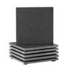 Argon Tableware 6x Linea Slate Coasters - Square Drink Coasters Black Stone Natural Slate Smooth Edge Drink Mat Cup Mats
