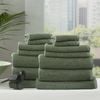 14pc Renee Taylor Cobblestone 650gsm Cotton Ribbed Towel Sage