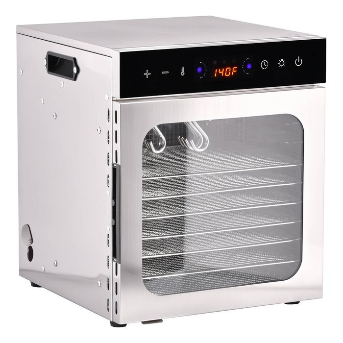 YOPOWER Food Dehydrator, 10-Tier Jerky Dryer with Smoke Port & Hooks
