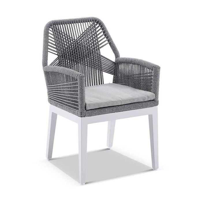 Outdoor Hugo Aluminium And Rope Dining Chair