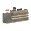 Modern Furniture KERAN  Reception Desk Left Panel - Acacia & Carbon Grey Colour