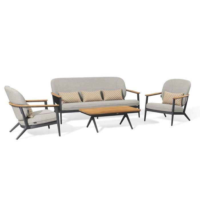 SIMPO Atlanta 4-Piece Outdoor Lounge Setting - Grey
