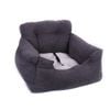 Furry Much Dog Car Booster Seat For Travel Washable -  Dark Grey